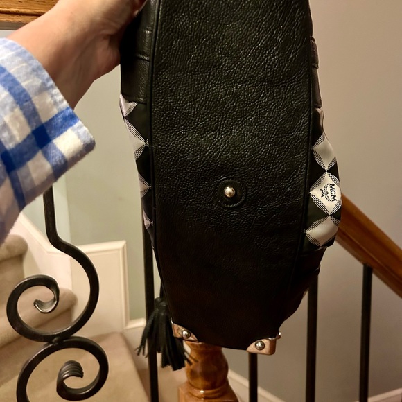 MCM Black and White Checkered Shoulder Bag - Picture 3 of 15